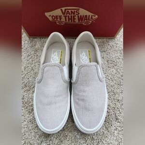 NEW Vans Asher DX Taupe Beige sz 6 Slip-On Canvas Sneakers
